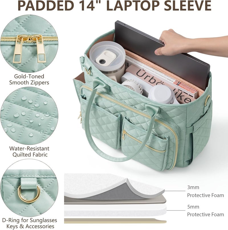 FLOE Large Bible Bag with Bible Cover Case for Women, Quilted Church Tote Bag Book Carrying Case w/Shoulder Strap,Bible Study Supplies Journaling Kit Accessories Valentines Day Christian Gift for Women Her - Image 4
